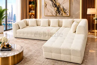 Premium L-Shape Sofa
Premium modern L-shape sofa with a soft textured fabric finish, deep comfortabl