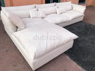 Top quality Marina _ Home feather 🪶 filled L Shape Sofa Beige