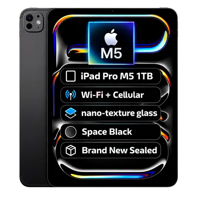 iPad Pro M5 1TB 13” Nano Texture Wi-Fi + Cellular - Space Black Brand New Sealed