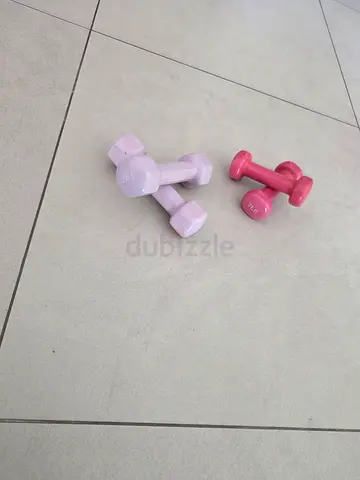 Set of small vinyl dumbbells - light hand weights (pair)