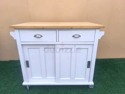 Crate and Barrel Wooden Kitchen Island Counter