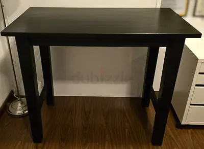 Bar Height Table 126x70x105cm - Dark Wood, Solid, No Wobble