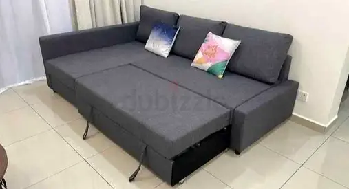 IKEA L shap Sofa store cum bed you can fix the storage lift or Right any side you want is available