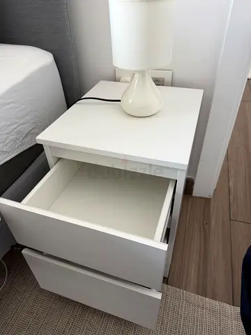 White IKEA 2-Drawer Bedside Table / Nightstand in flawless condition