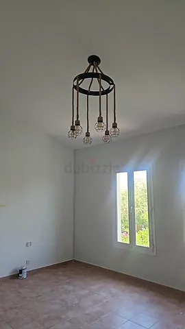 Vintage industrial 6-light ceiling chandelier — good condition