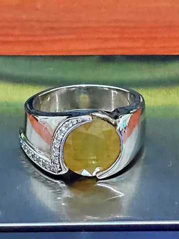 Yellow Sapphire silver ring