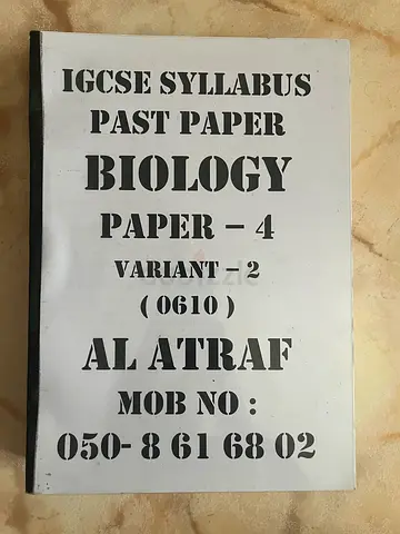 Igcse biology 0610 past papers booklet paper 4