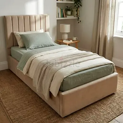 Stylish cozy beige colour 90*200 single size bed