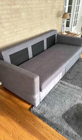 Modern Gray 3-Seater Sofa Bed