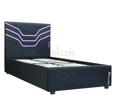 Xrocker Single Bed Frame with LED Headboard — Black