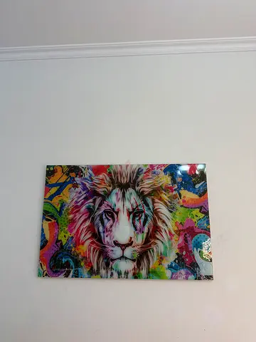 Colorful Glass Pop-Art Lion Wall Art Panel