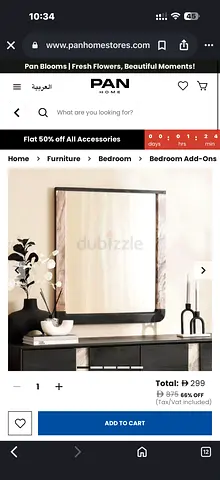 Pan Home Agnella black Mirror - Black Wood/marble Frame - 80x90cm