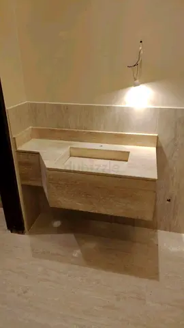 Custom Made Double Sink Bathroom Vanity with Marble Countertop and Modern