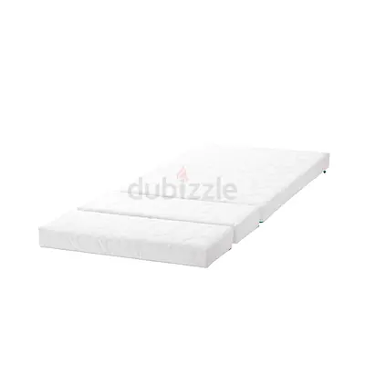 Foldable tri-panel foam mattress - compact guest/children mattress (white)