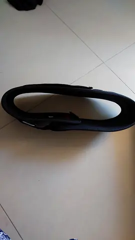 Black leather belt, gently used, size adjustable
