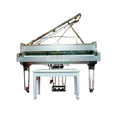 STEINER Crystal Grand Piano HG-168A – Silver Crystal Edition | Self-Playing