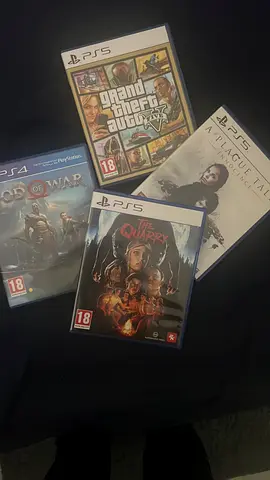 GTA 5 , GOW , PLAGUE TALE , QUARRY Collection of PlayStation 4 and PlayStation5 - 4 Games 180 AED