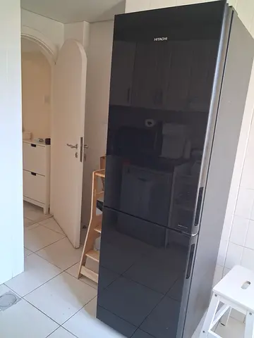 Black Hitachi bottom freezer Refrigerator - Good Condition