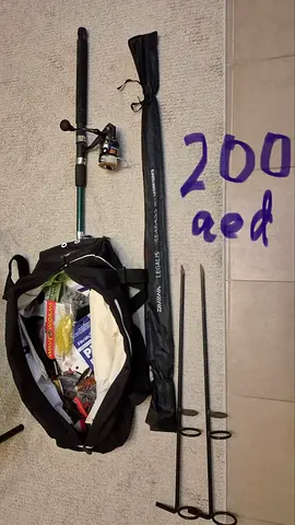 A complete set for fishing with a spinning rod