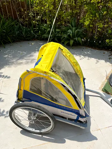 2 passengers bike trailer