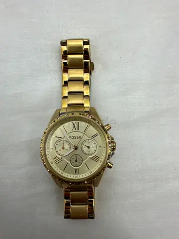 Gold-tone Fossil women’s chronograph watch, pre-owned