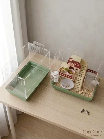 Clear Hamster Cage with Accessories
