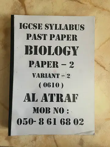 Igcse biology 0610 past paper booklet paper 2