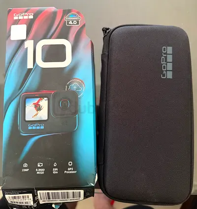 GoPro HERO10 Black with GoPro branded hard case (boxed) +Tripod + Gimbal+Battery Pack