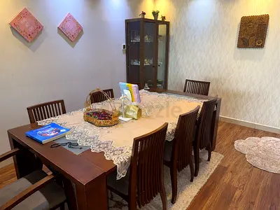 Solid Wood Dining Table with 6 Chairs - Dark Finish