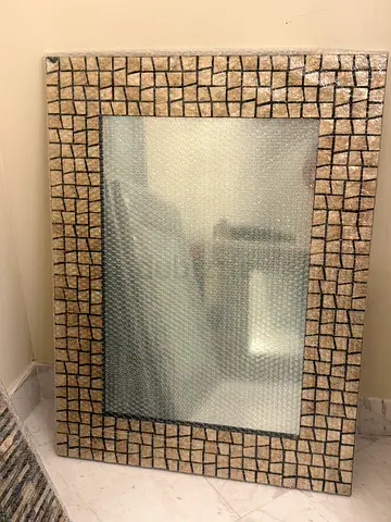 Large Decorative Wall Mirror with Shell Frame