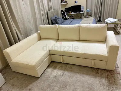 IKEA L-Shaped Sectional Sofa Bed With Storage