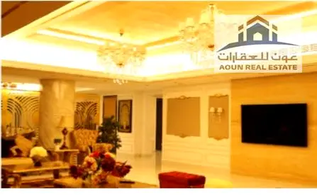 Luxury 6-bedroom apartment for sale in Blue Tower, Corniche Lake, Sharjah, fully furnished, 9,862 sq ft, panoramic view, and high-end amenities