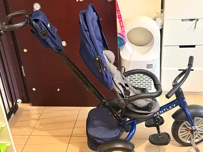 Bentley branded 3-in-1 push trike/stroller with parent handle