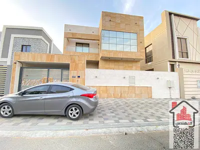 Villa for sale in Ajman, Al Yasmin area. Two floors. 5 master bedrooms, living room, majlis, and ma