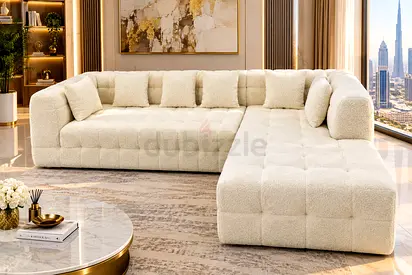 Elegant Cream-Style L-Shape Sofa
Elegant L-shape sofa with a luxurious textured appearance, soft cu