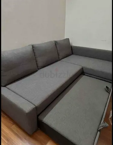 IKEA L shap Sofa store cum bed you can fix the storage lift or Right any side