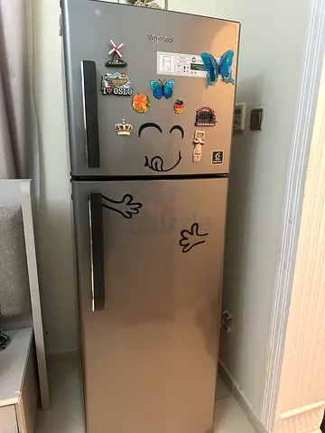 Whirlpool double-door refrigerator, good condition, 2-door fridge