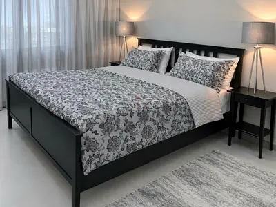 King wooden bed set with storage. Like new