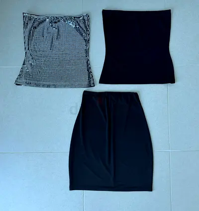 Two New Sexy Strapless Tops & Black Skirt ✨