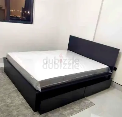 Ikea Queen size bed with mattress and storage drawers