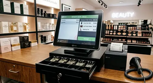Used Retail POS Cash Register System with Receipt Printer and Barcode Scanner