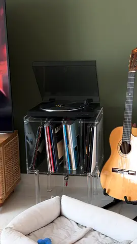 Acrylic Record Player Stand, with Vinyl Storage, 43 x 37 x 66 cm