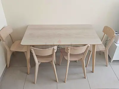 IKEA LISABO Style Dining Table + 4 Chairs - Light Ash Wood, Excellent Condition