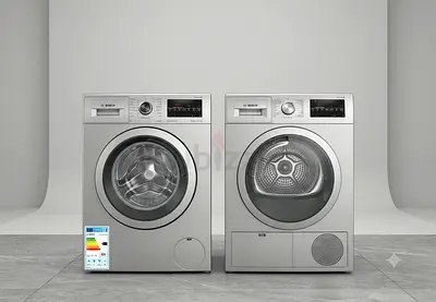 Bosch New Model 9kg Washer & 9kg Dryer Set – Separate Units | Silver