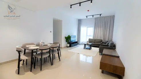 Special rental opportunity in Ajman furnished two bedroom apartment first tenant on Khalifa Street beside Gulfa Bridge premium tower new furniture two