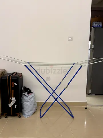 Foldable Indoor Clothes Drying Rack - Light Blue/White