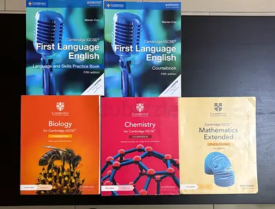 Cambridge IGCSE Coursebooks & Practice Books — English, Biology, Chemistry, Maths (set)