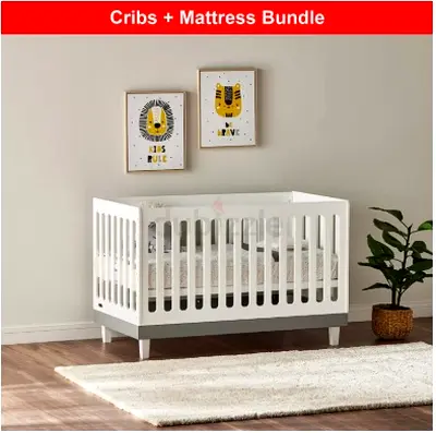 Juniors Madison 3-in-1 White Wooden Convertible Crib