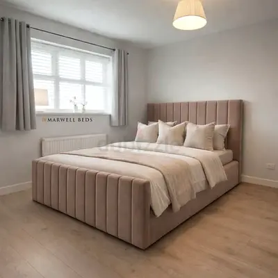 Luxury Fabric Bed Frame With Stylish Modern Design Headboard