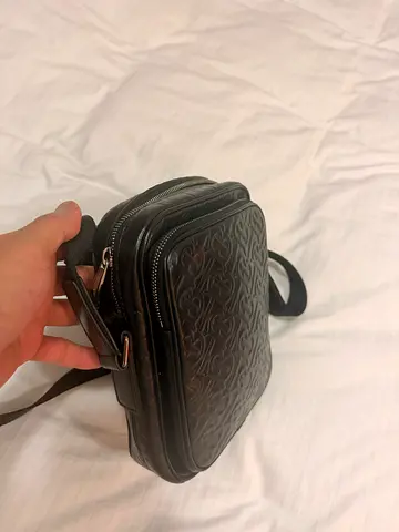 Burberry Monogram Leather Crossbody Messenger Bag